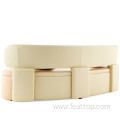 Modern Multiple Leather Fabric Splicing Arc Lounge Sofa